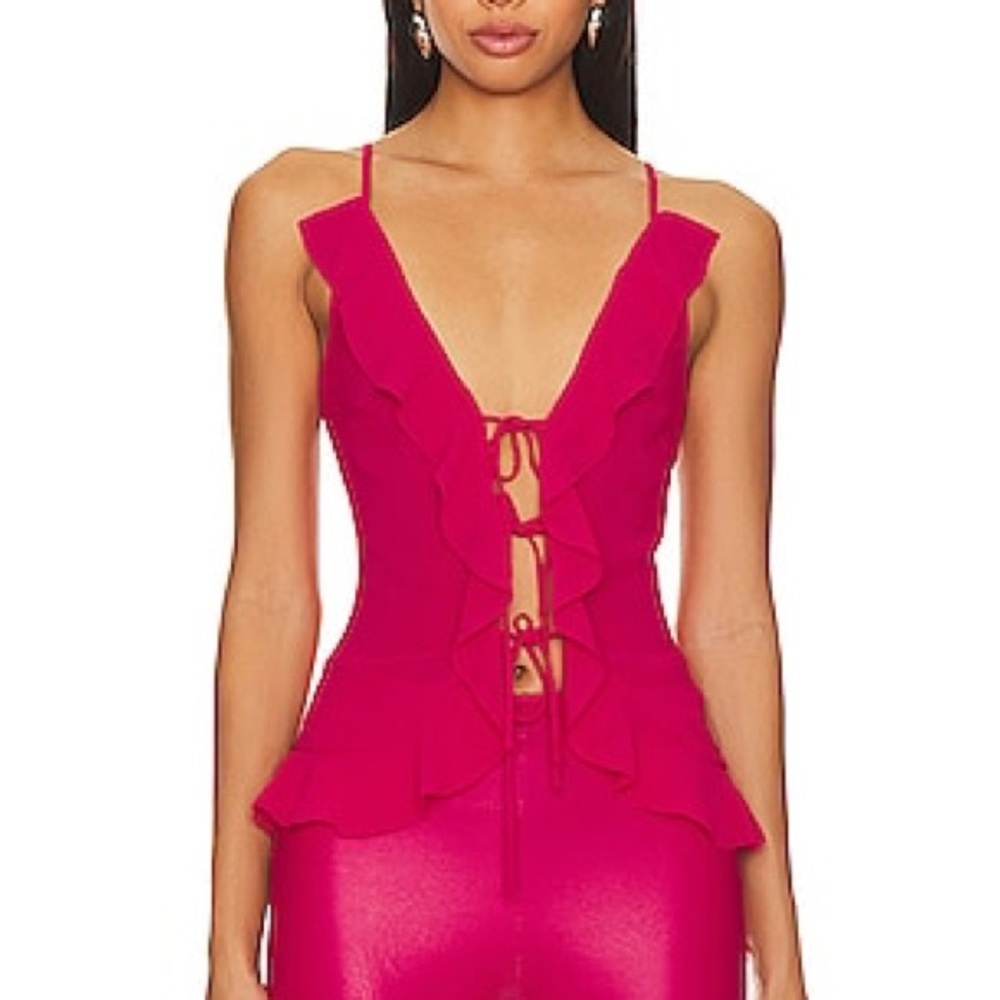 Elegant Pink Ruffle Top